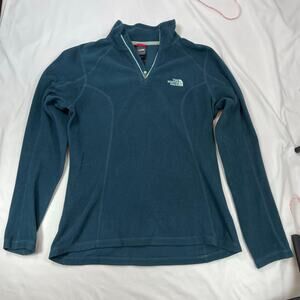 The North Face TKA 100 Fleece 1/4 Zip Pullover Jacket Blue Teal Women’s Small